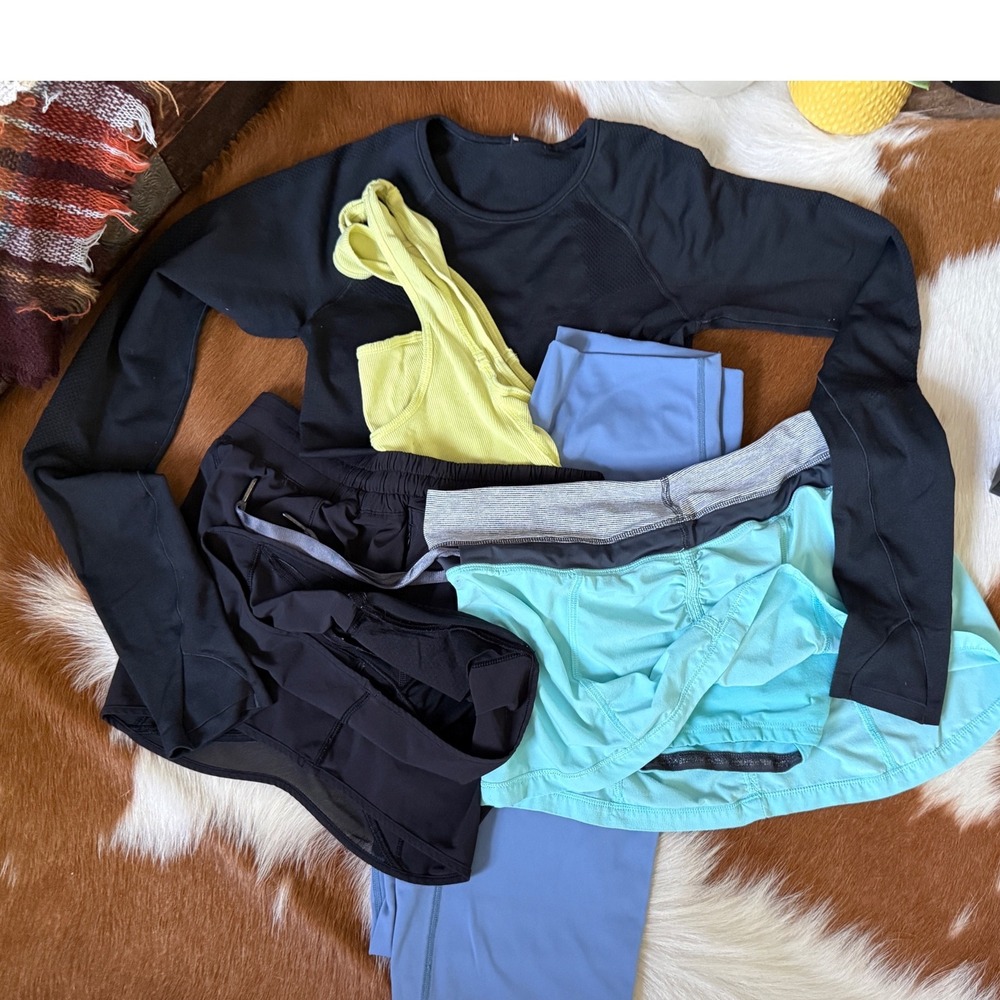 Lululemon Activewear Bundle Leggings Shorts Skort Swiftly Tech Tank Top 5pc Set - Picture 15 of 15